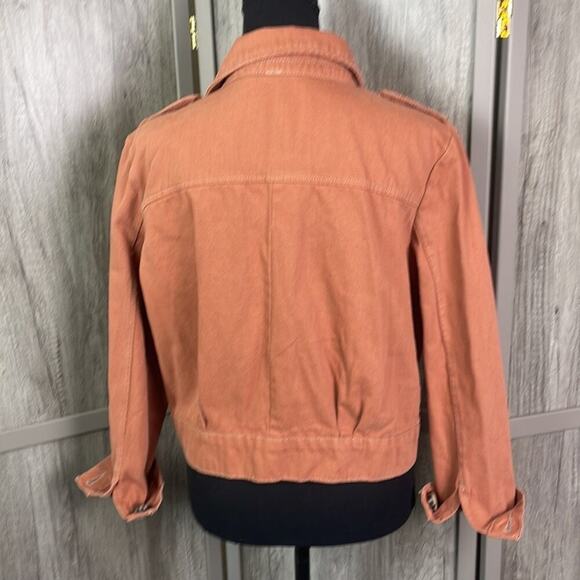 Free People Eisenhower terra cotta denim cropped jacket women's S - Picture 6 of 11